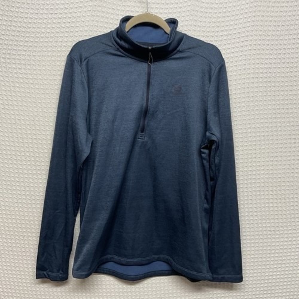 NWOT Salomon Transition Blue Fleece 1/3 Zip Long Sleeve Mid Layer Shirt Men L